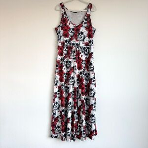 Skull Rose Print Wide Leg Jumpsuit